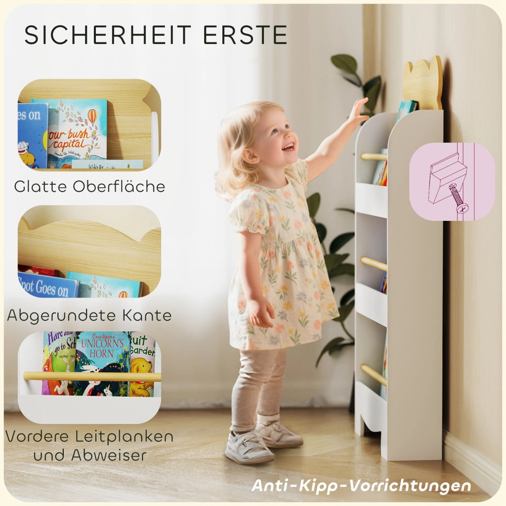 Libreria per Bambini ¨C Zephmum ¨C Legno Naturale 55x15x110cm