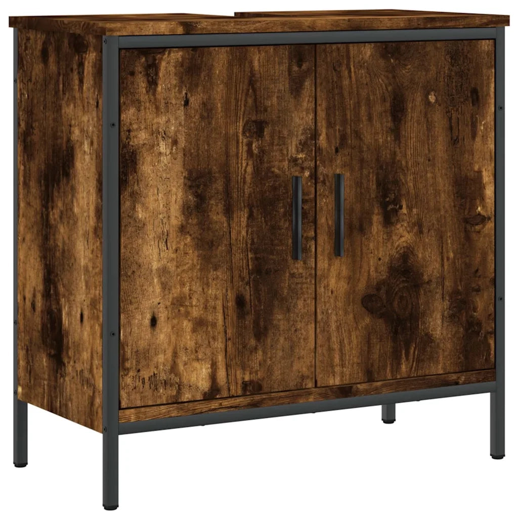 Mobile bagno dal design moderno con pratico spazio contenitivo 60 x 30 x 60 cm in legno di rovere affumicato 02_0049444