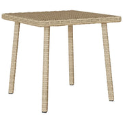 Tavolino da Giardino | Tavolino da esterno Rettangolare Beige 40x40x37 cm Polyrattan