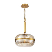 Lampada a sospensione Nottingham ottone ambra Ø36 E27