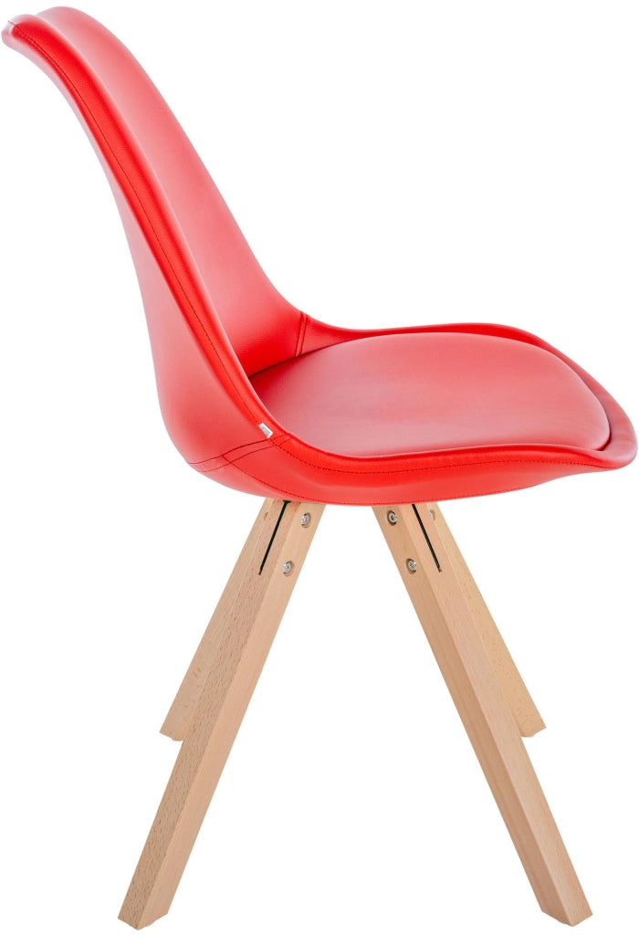 Sedia Sofia in similpelle rosso,natura (quadrato)
