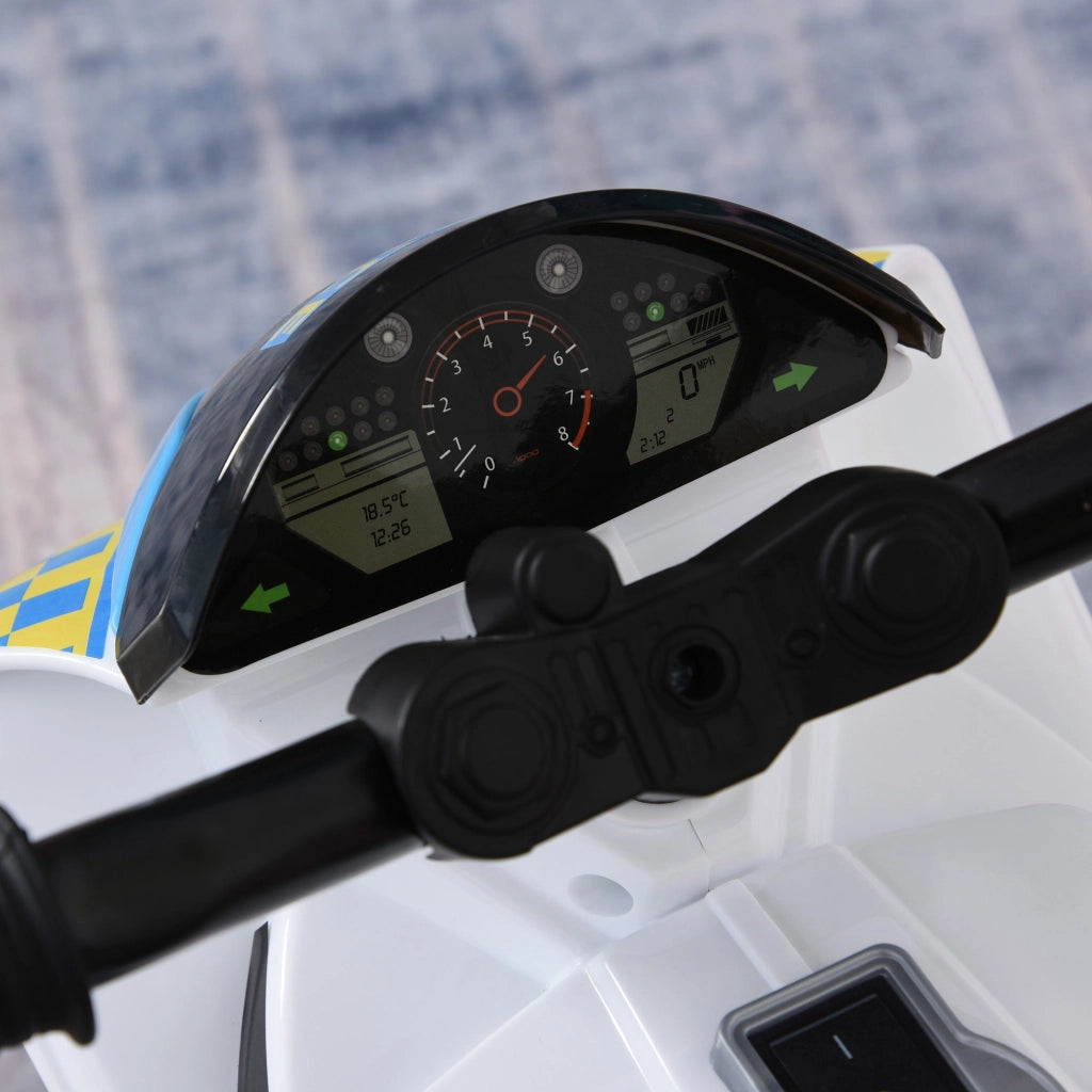Moto a Spinta per Bambini 18-36 Mesi Cavalcabile a 3 Ruote con Musica e Fari Azzurro