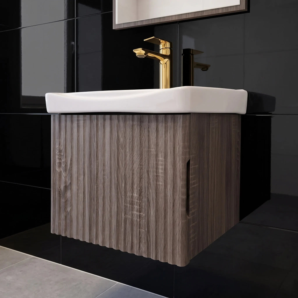 Mobile Bagno Con Lavabo Rea Db85-50-1 Orio Dark 50cm