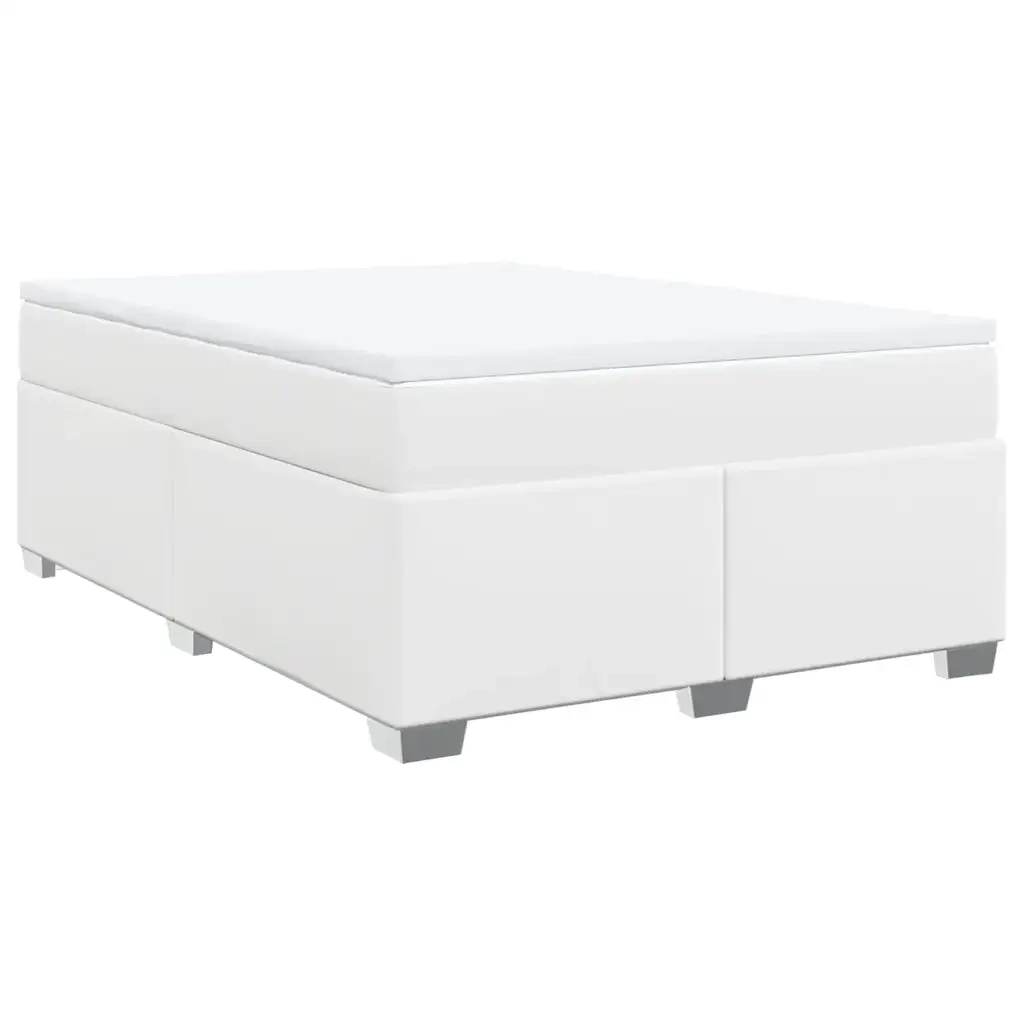 Giroletto a Molle con Materasso Bianco 160x200 cm in Similpelle