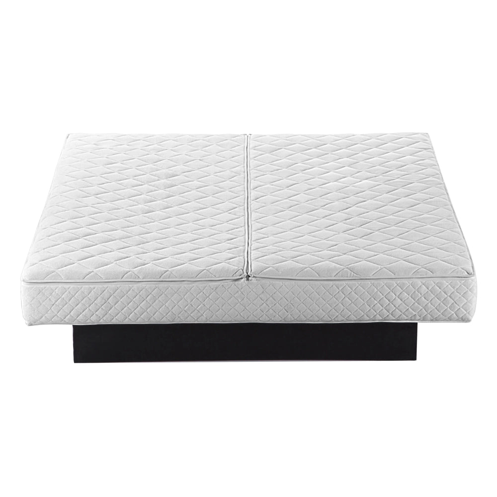 Letto ad acqua in velluto rosa 160 x 200 cm con testiera trapuntata stile glamour