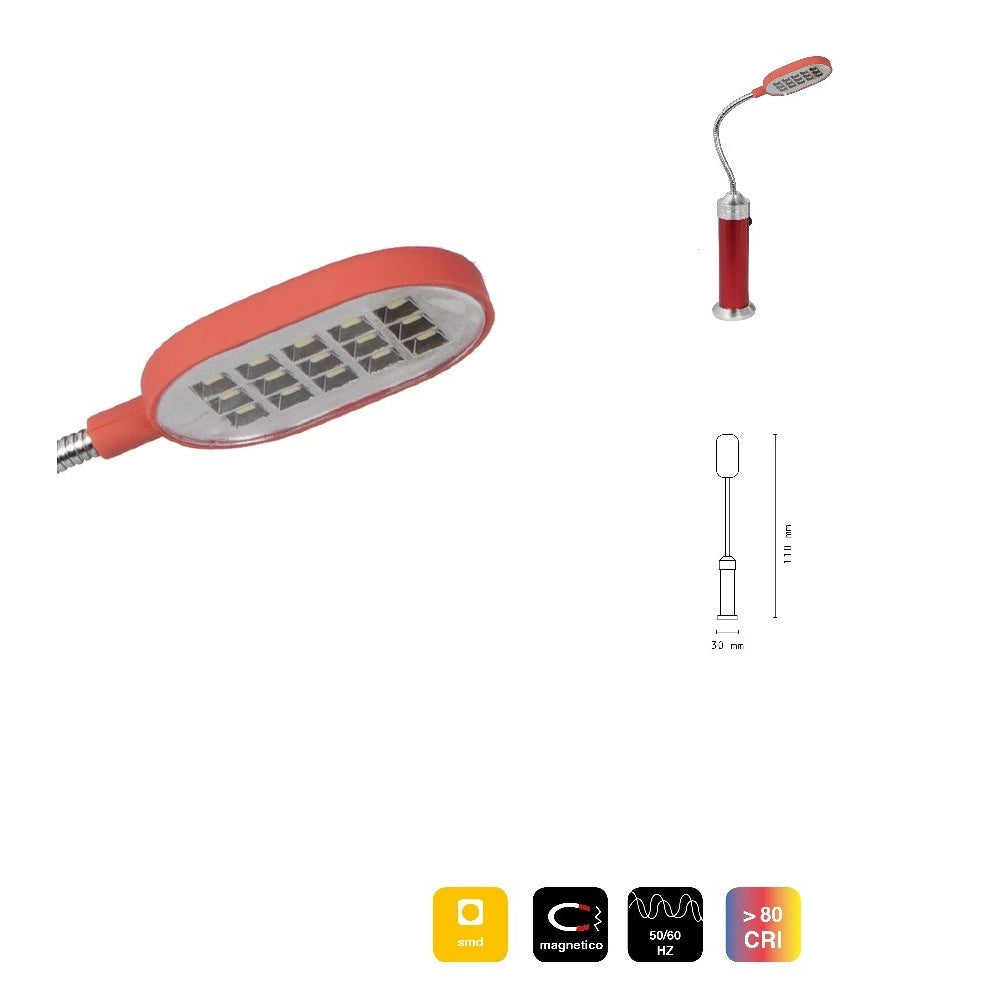 Trade Shop - Torcia Led Multifunzione Lampada Torcetta Magnetica Smd 2835 Tascabile Dt-2009 -