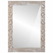 Specchio da Parete | Specchio decorativo Bianco 70 x 50 cm Legno di mango massello