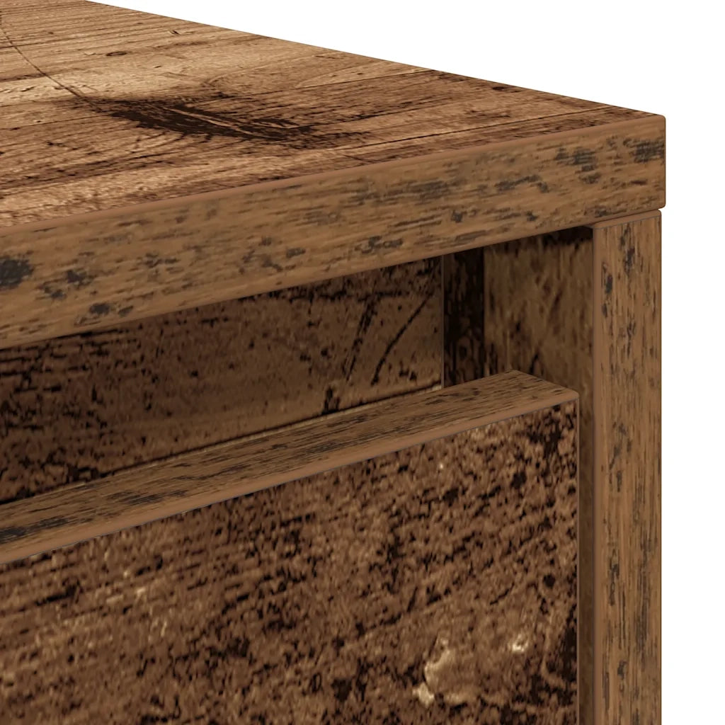 vidaXL Tavolino da Salotto con Cassetti Legno Antico 70,5x70x40 cm