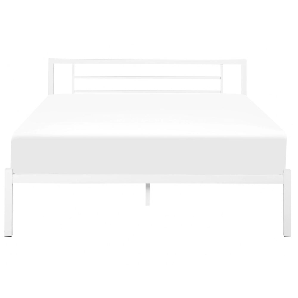 Letto in metallo Nero con rete a doghe 140 x 200 cm doghe in legno massello industriale minimalista