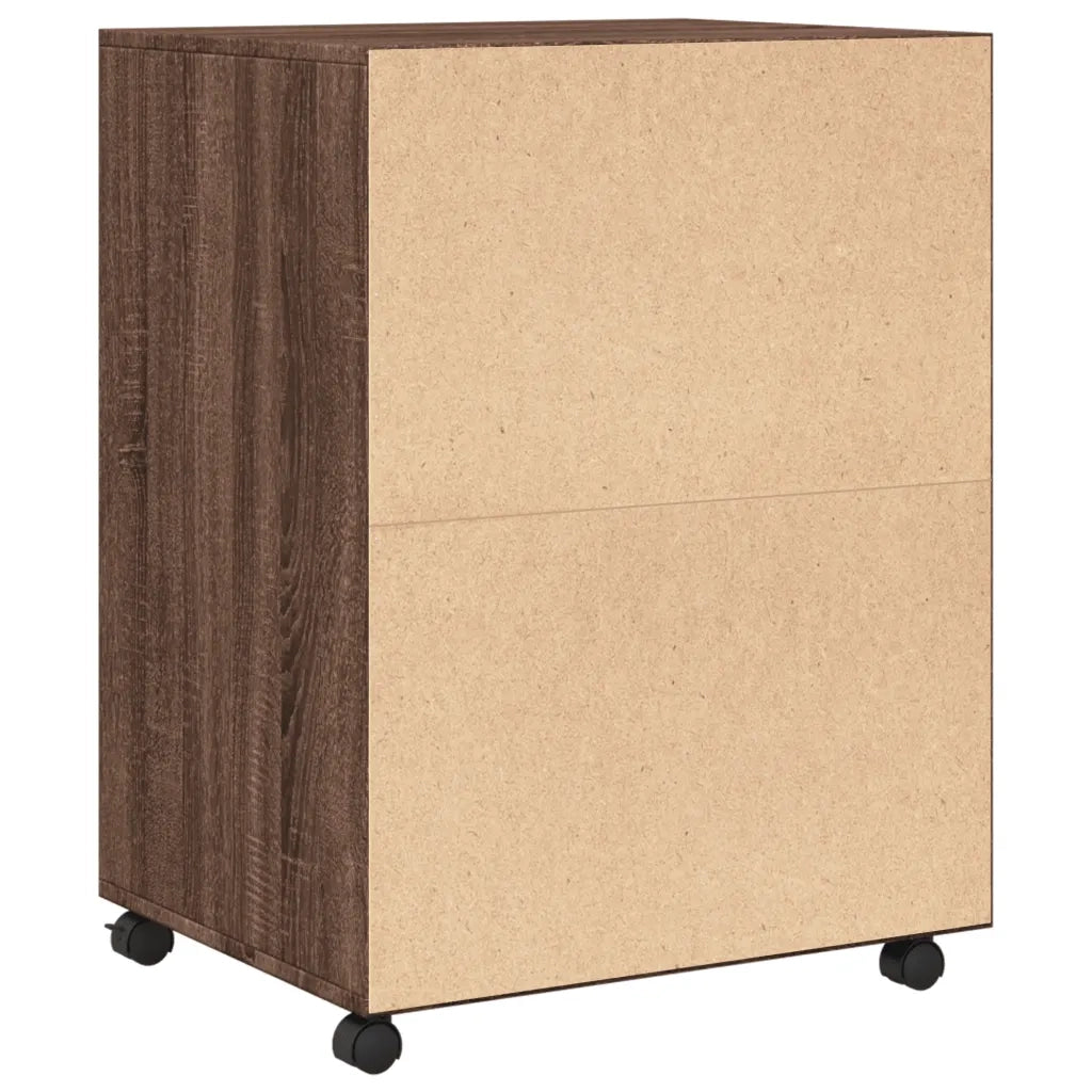 Armadietto con Ruote Rovere Marrone 60x48x81 cm in Truciolato CFW5543131