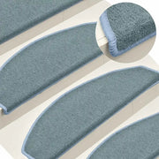 Tappetini per scale 30 pz 65x24x4 cm Blu mare Semicircolari Grandi