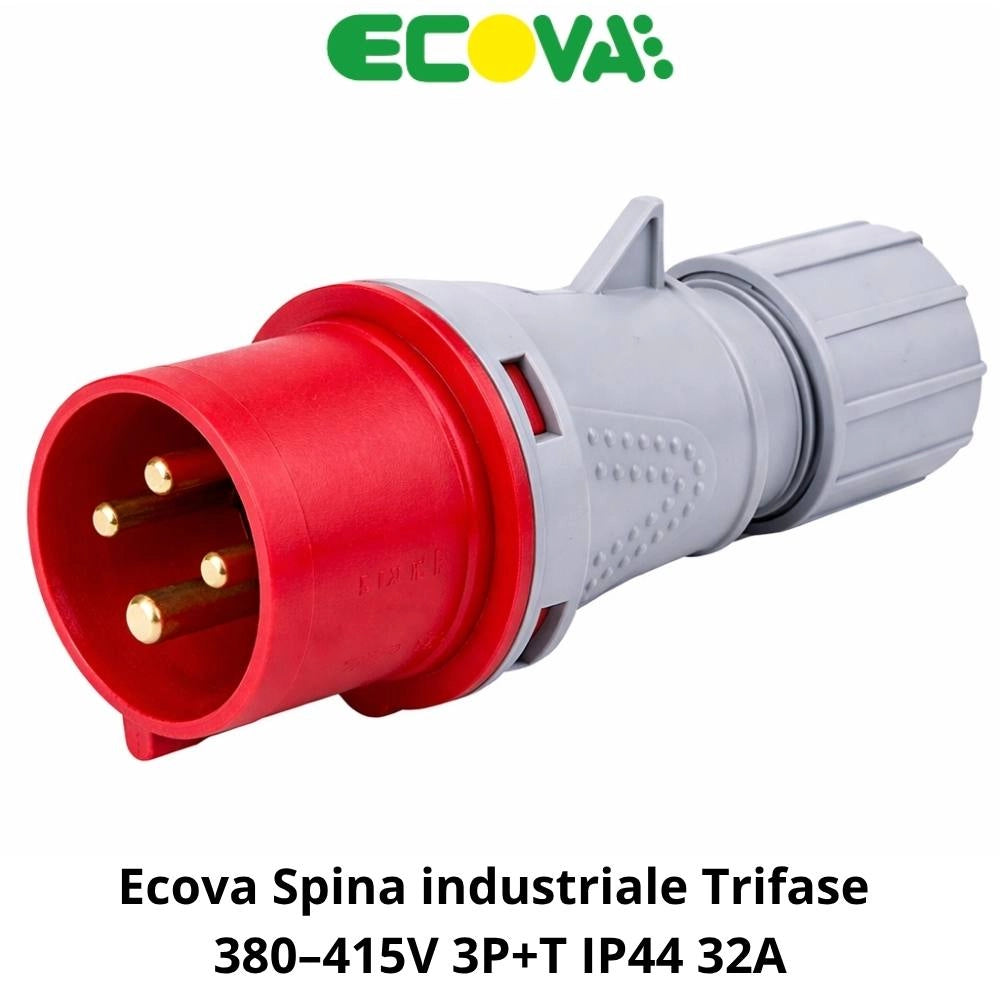 Spina industriale ecova trifase 380v 3p+t ip44 resistente e sicura *** ampere 32 ampere, confezione 1