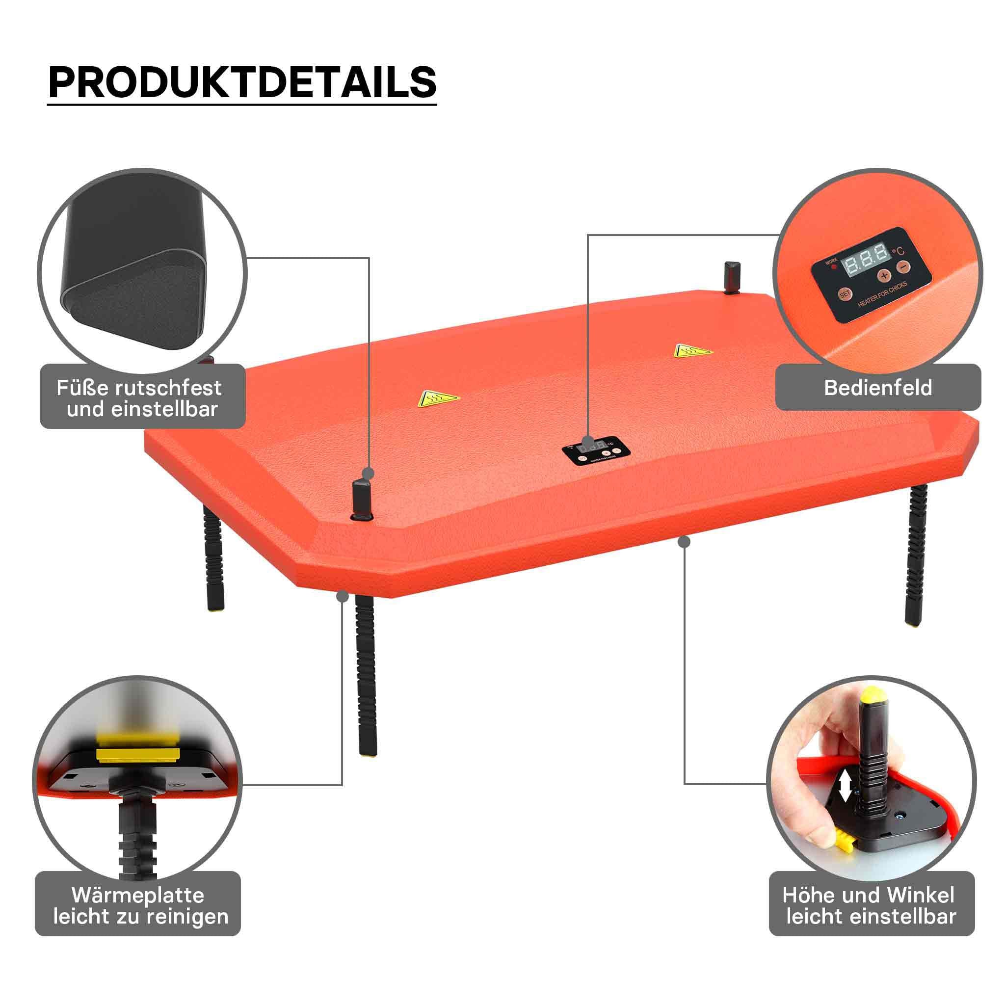 Fudajo Chioccia artificiale 45x60cm 60W Piastra termica per 50-55 pulcini, temperatura regolabile
