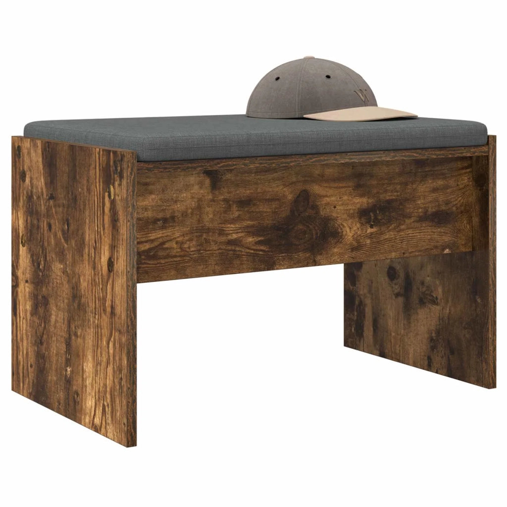 Panca per ingresso con cuscino Rovere fumé 63 x 38 x 40 cm 891548