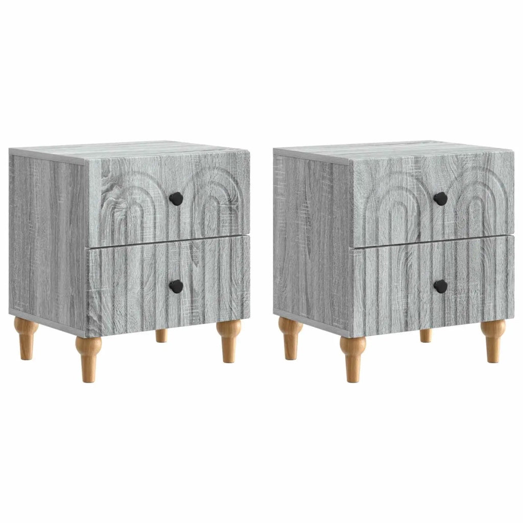Armadio da Notte 2 pcs Grigio Sonoma 43 x 34,5 x 48 cm