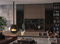 Camino a Bioetanolo Sospeso Ø72,4x30x220,4 cm Incyrcle Slim Nero