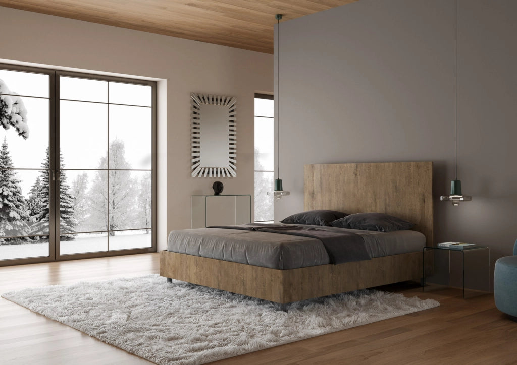 BS COM Letto matrimoniale senza rete 160x200 noce