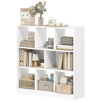 Scaffale Regale Scaffale, 8 Scomparti, 97,5 x 30 x 100 cm, Bianco