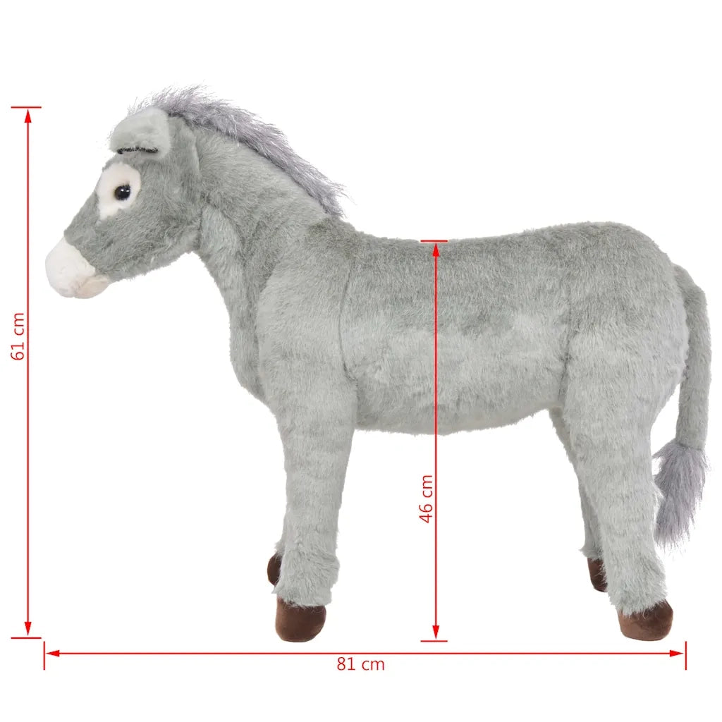 Asino in Peluche in Piedi Grigio XXL CFW3171903