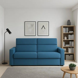 Letino, Divano Fisso 2 Posti Sfoderabile Made in Italy, 200x95x100h cm blu