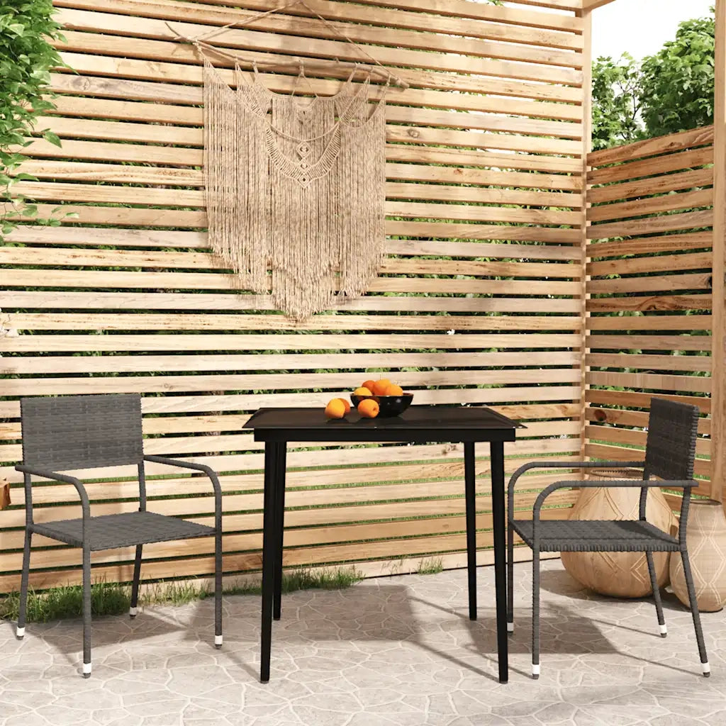 Set Mobili da Pranzo per Giardino 3 pz Grigio 3099595
