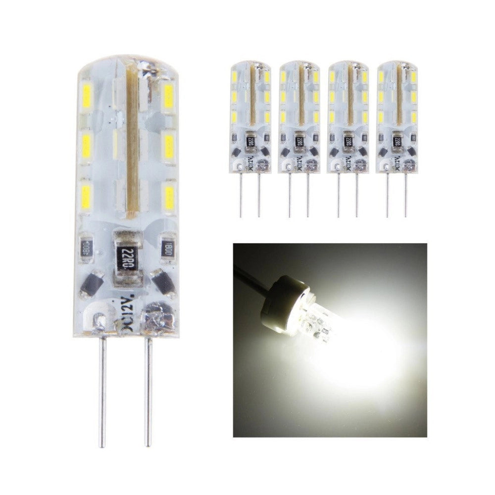 Trade Shop - 5pcs Pezzi Dc12v 3014 Smd G4 Lampadina A Led Luminosa 3w Bianco Caldo Freddo -
