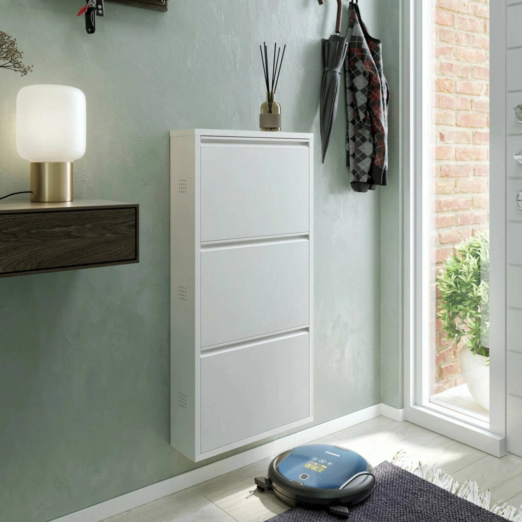 Mobile Portascarpe Alexa, Scarpiera 6 Paia, 15x50x104h cm Bianco