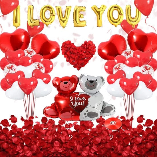 Set di Decorazione d'Amore - Decorazione Romantica - San Valentino - Foglie di Rosa