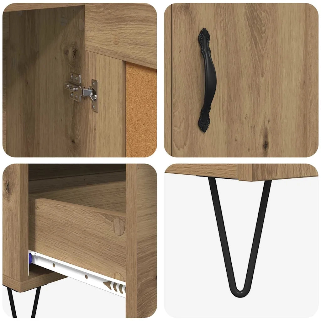 Credenza con Cassetto-Buffet-Armadio da cucina Rovere artigianale 69,5 x 31 x 115 cm 427730
