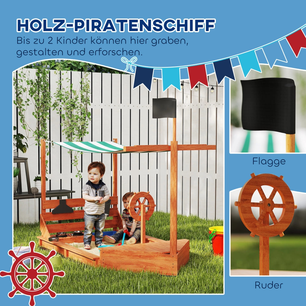 Set Gioco Giardino Piratenschiff ¨C zephmum ¨C Legno, Verde, 180x103x144.5 cm