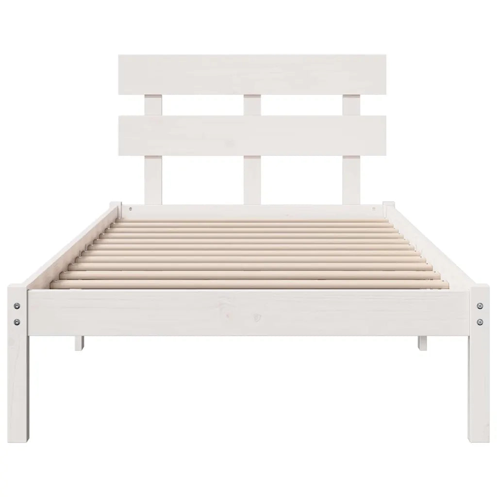 Struttura del letto Bianco 100 x 200 cm Legno massello di pino 872141