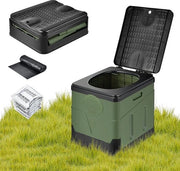 Toilet da campeggio, pieghevole, toilet separatore mobile con 12 sacchetti biodegradabili, stabile, toilet da campeggio, toilet compattato, per outdoor, campeggio, festival, file, tende