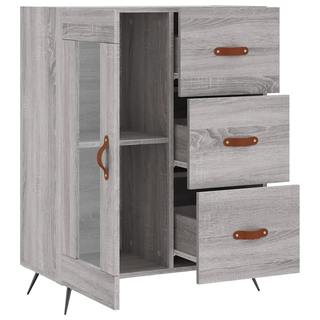 Credenza Grigio Sonoma 69,5x34x90 cm in Legno Multistrato 828018