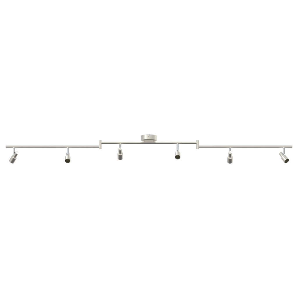 Faretti da soffitto 6 vie regolabili in nickel spazzolato GU10