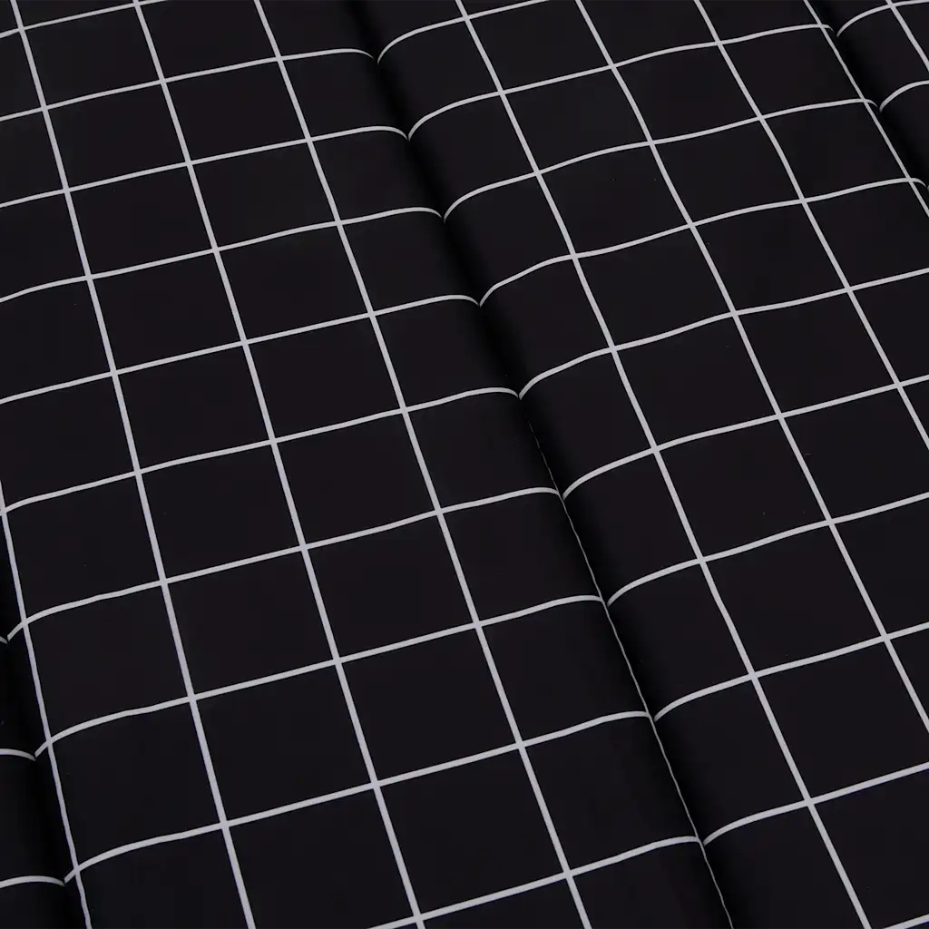 Cuscino per Lettino con Motivo a Quadri Nero in Tessuto Oxford 361356