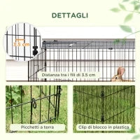 Gabbia per Conigli da Esterno e Interno con Tettuccio in Acciaio, 220x85x70cm, Verde