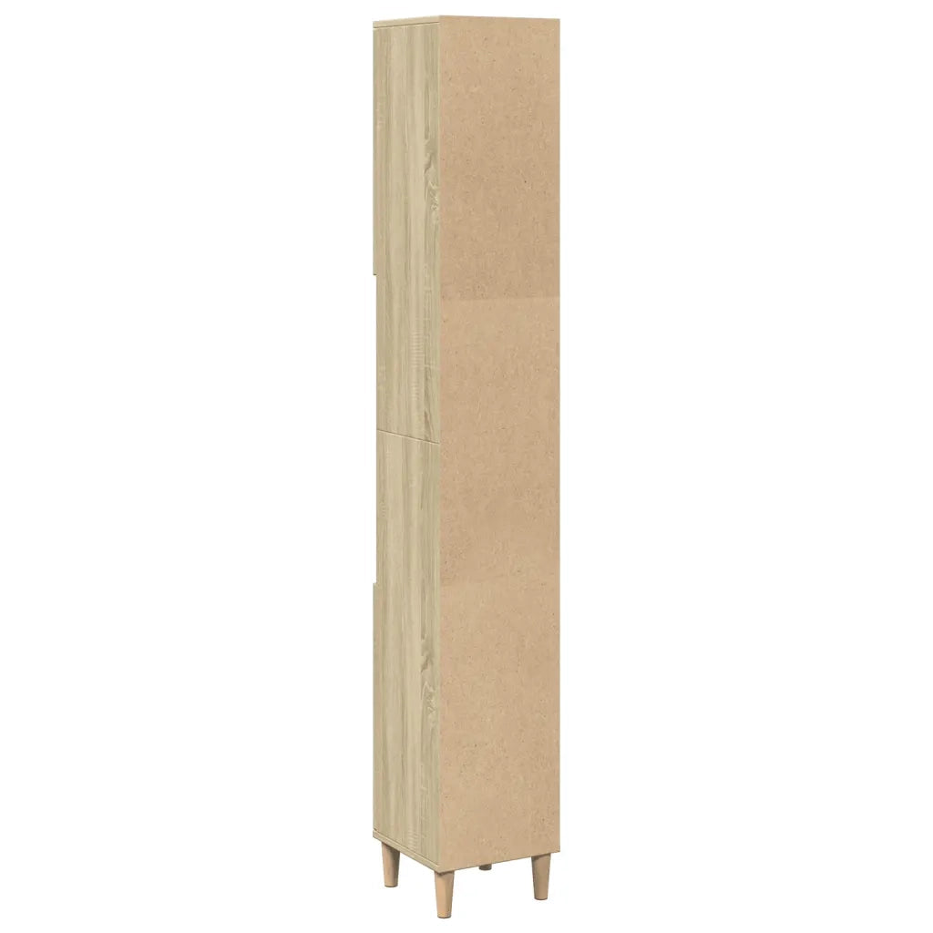Armadietto da Bagno Rovere Sonoma 30x30x190cm Legno Multistrato 849657