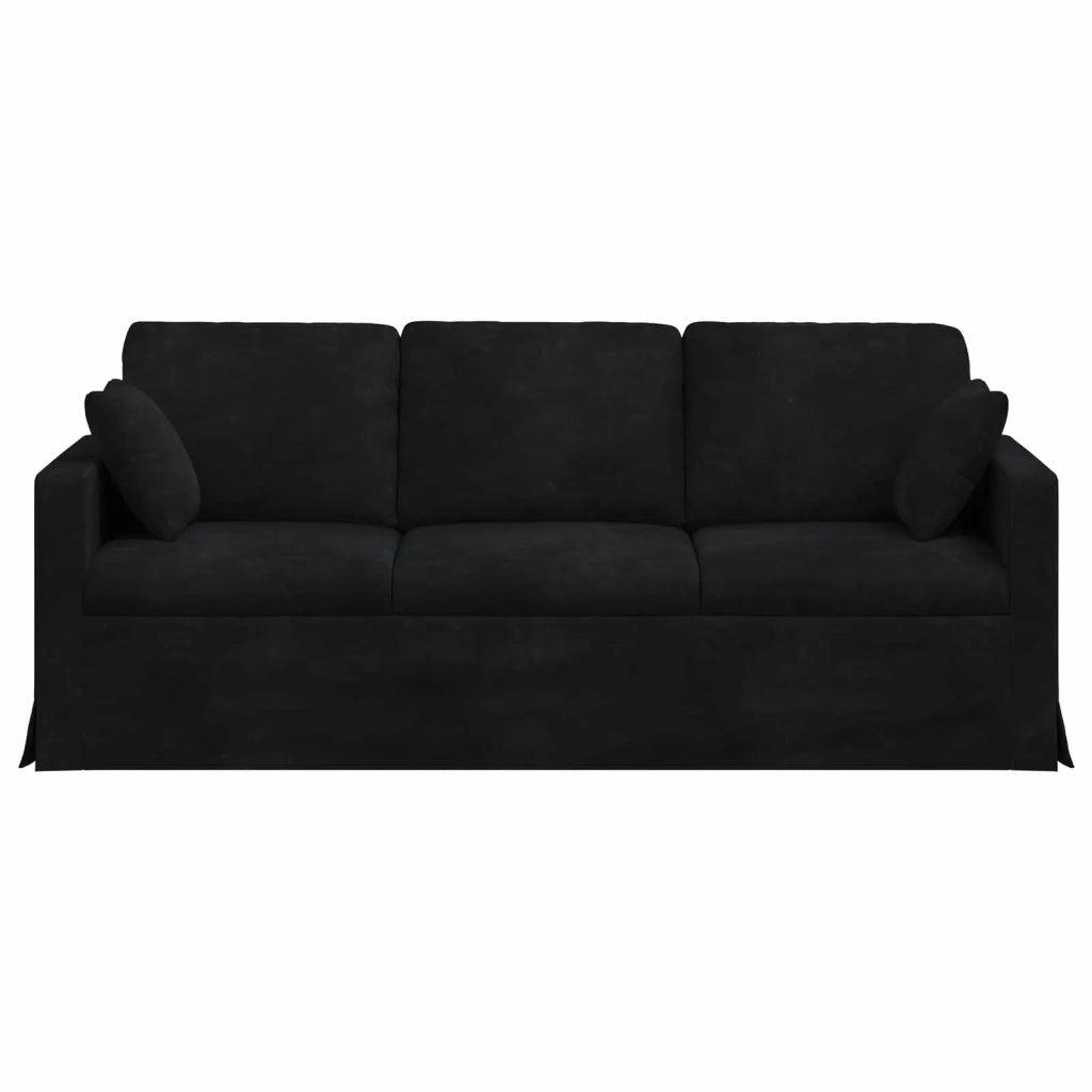 Divano Nero 198 x 78 x 80 cm Velluto
