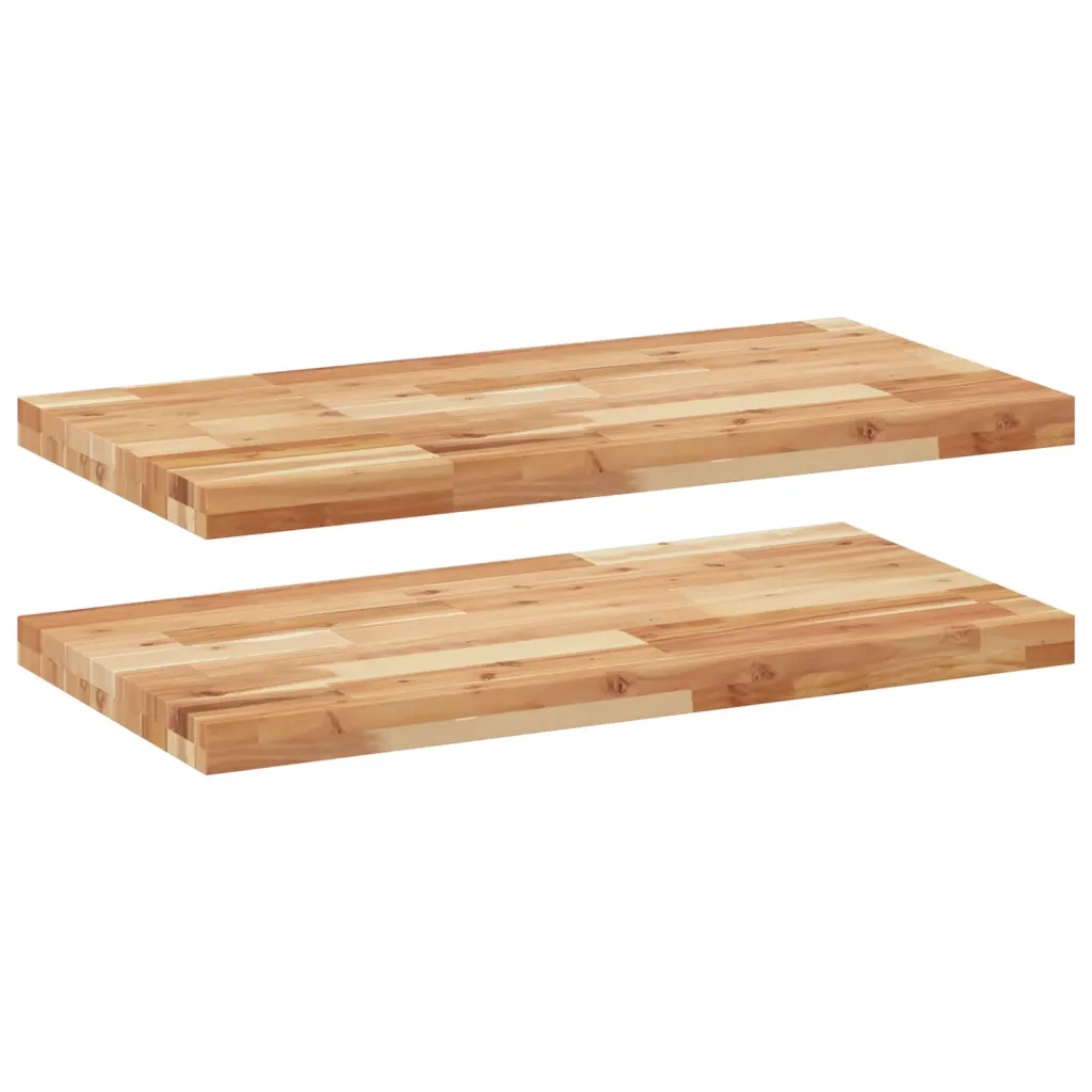 vidaXL Mensole da Parete 2 pz 60x40x4 cm Legno Acacia Rifinito a Olio