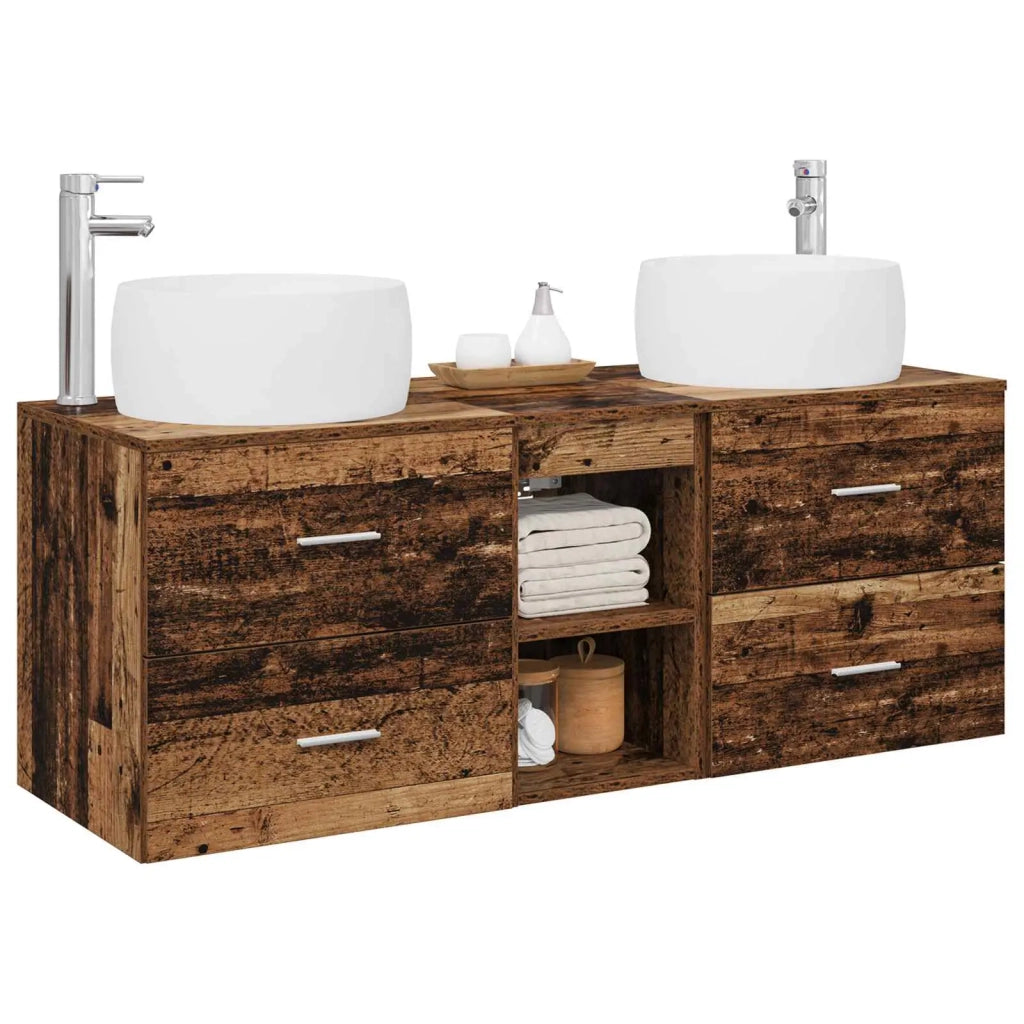 Set di mobili per il bagno 3 pz Legno antico 3405929