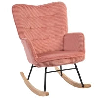 Sedia a Dondolo, Poltrona Relax, Sedia a Dondolo, Portata Fino a 120 kg, Poliestere, 98 x 71 x 101 cm, Rosa