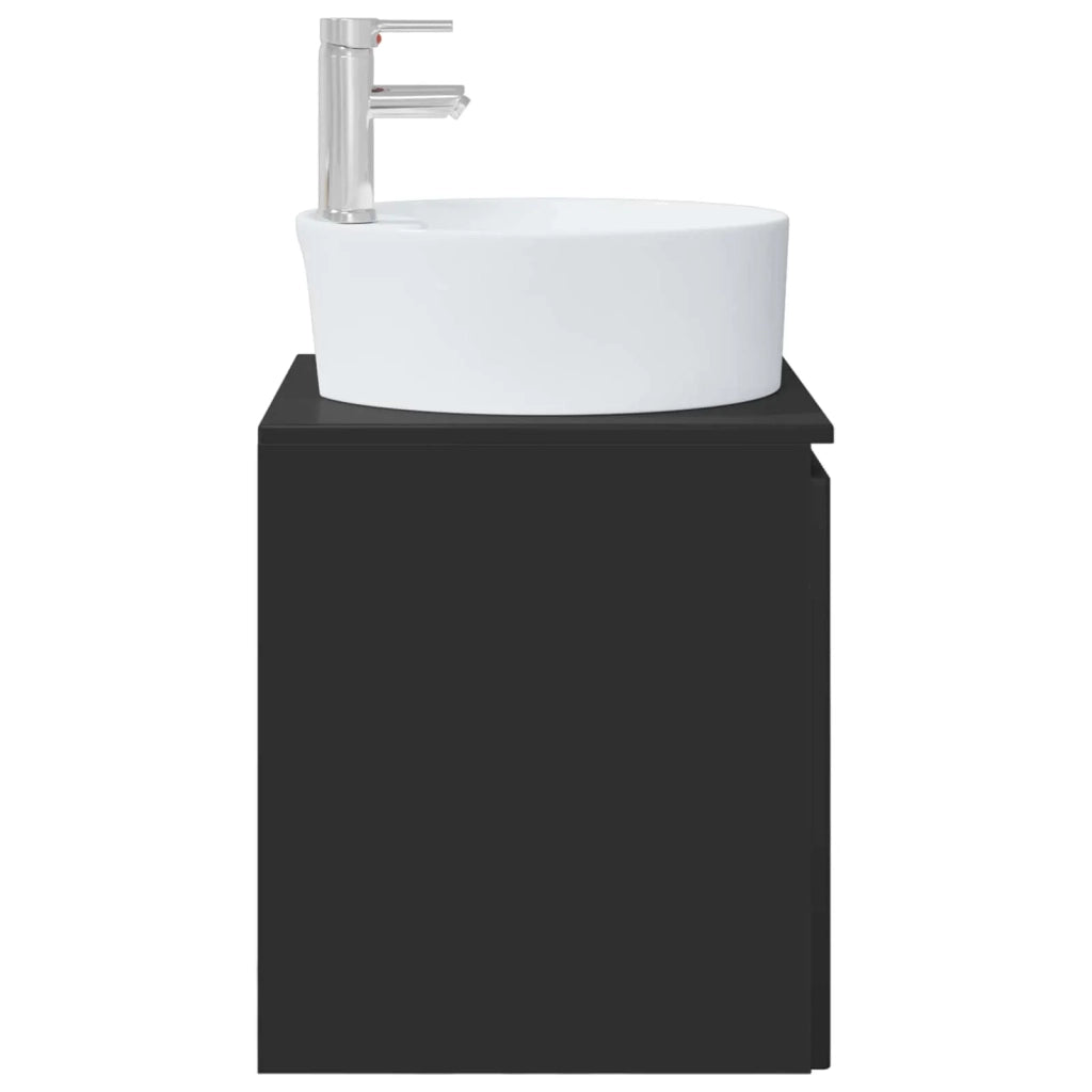 Mobile Lavabo da Parete Nero 49,5 x 44,5 x 65 cm