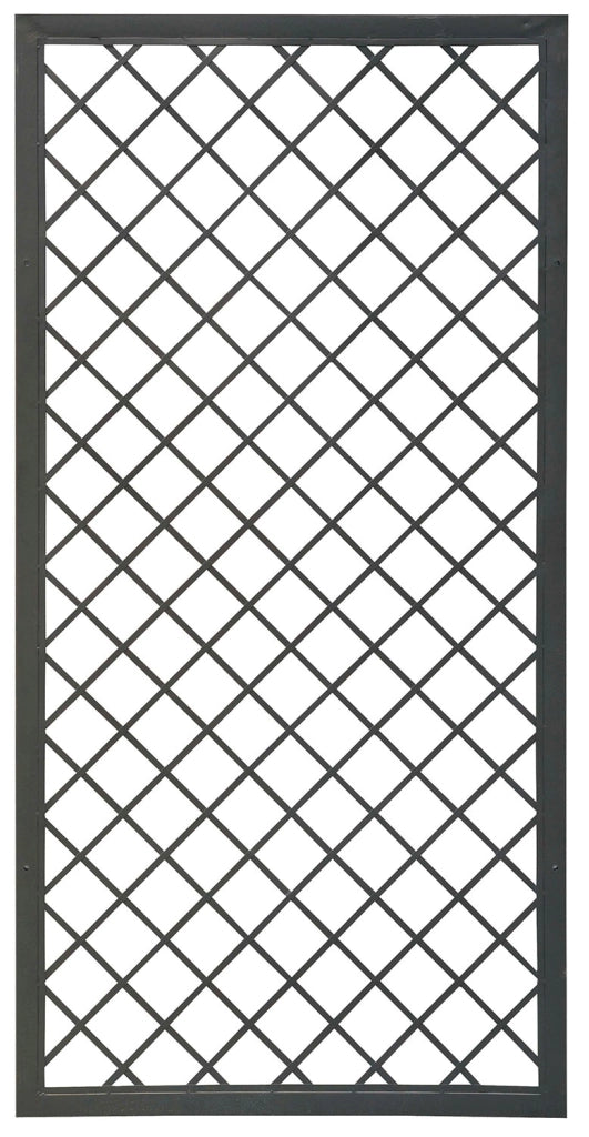 Set 2 Tralicci Fissi con Cornice per Giardino Verdemax 180x90 cm in Metallo Antracite