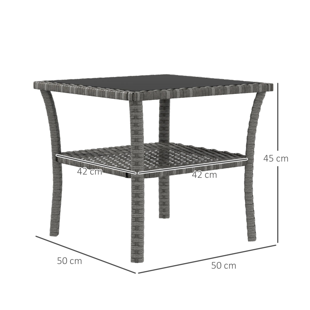 Tavolo da giardino in polyrattan quadrato ¨C Zephmum ¨C 50x50x45 cm