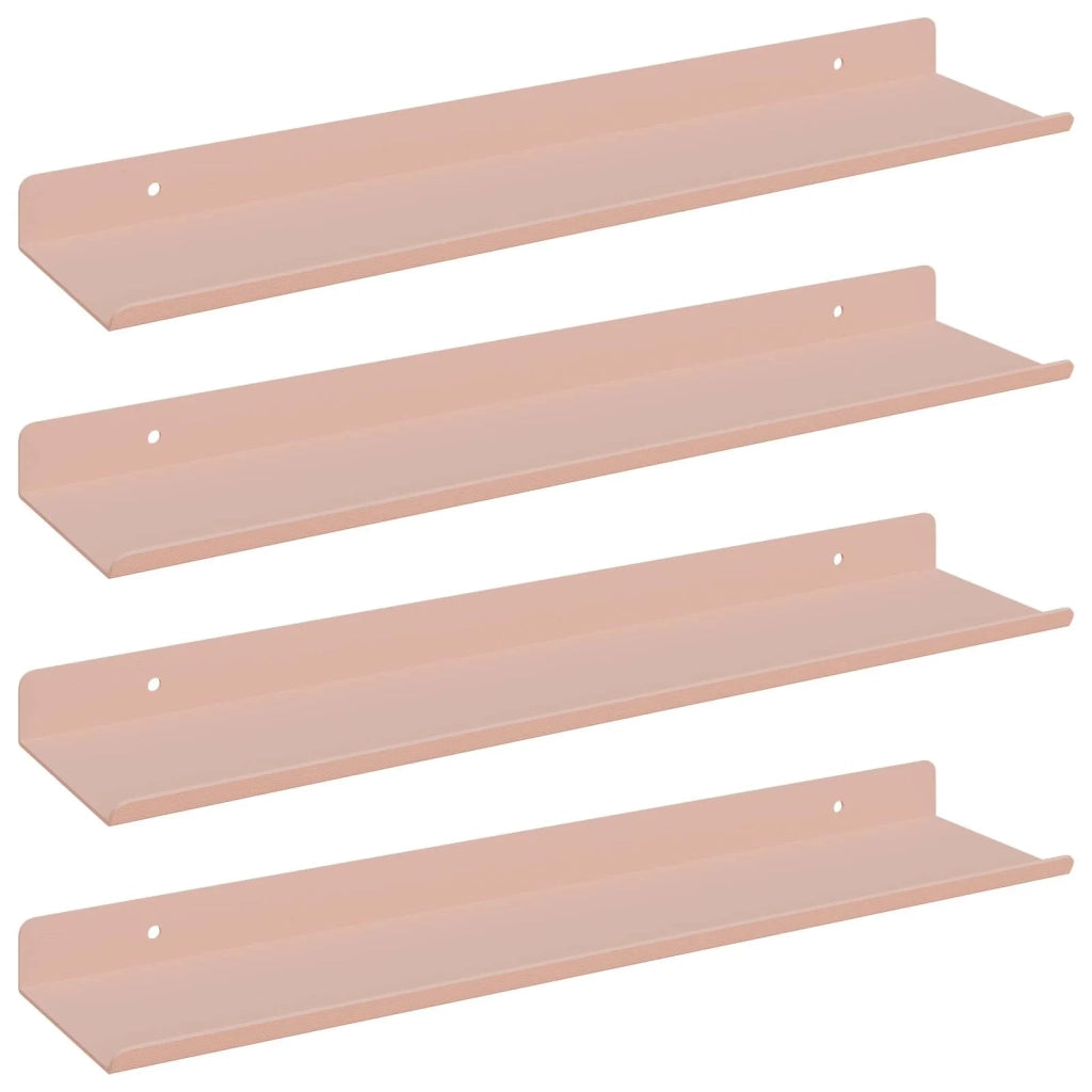 Mensola sospesa 4 pcs Rosa 40 x 8,5 x 2,5 cm Acciaio 8003951