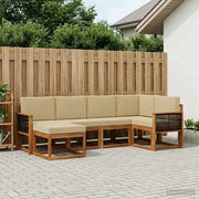 Set di divani da esterno 6 pz Naturale e Beige 3385354