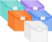 Confezione da 30 buste A4, sacchetti documentali impermeabili, cartelle 11-gaie con spazio per etichette, cartelle colorate per l'organizzazione dei documenti, articoli per la scrivania, materiale scolastico
