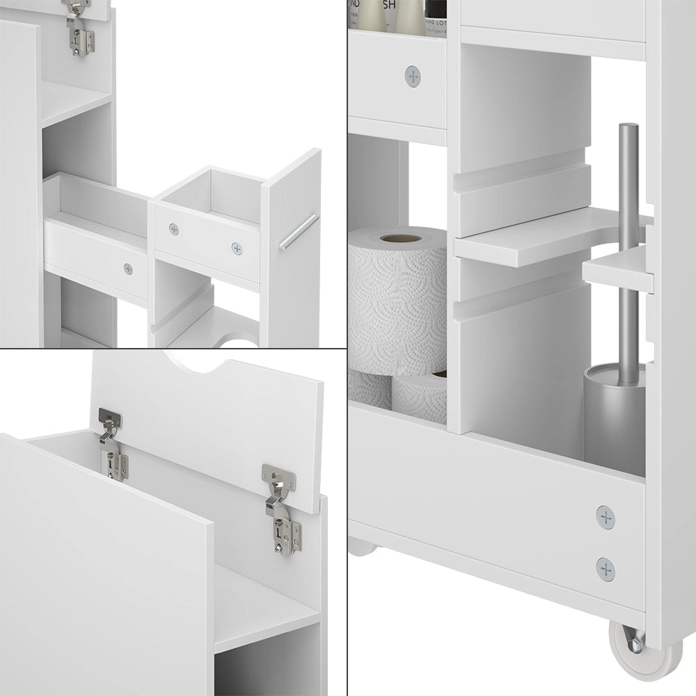 Vicco Armadietto per toilette Bianco 18 x 71.3 cm Con scomparto estraibile