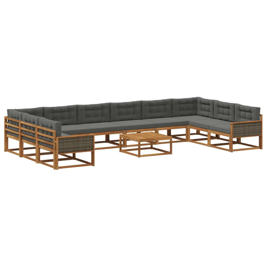 Set di divani da esterno 11 pcs Naturale e Antracite 3382940