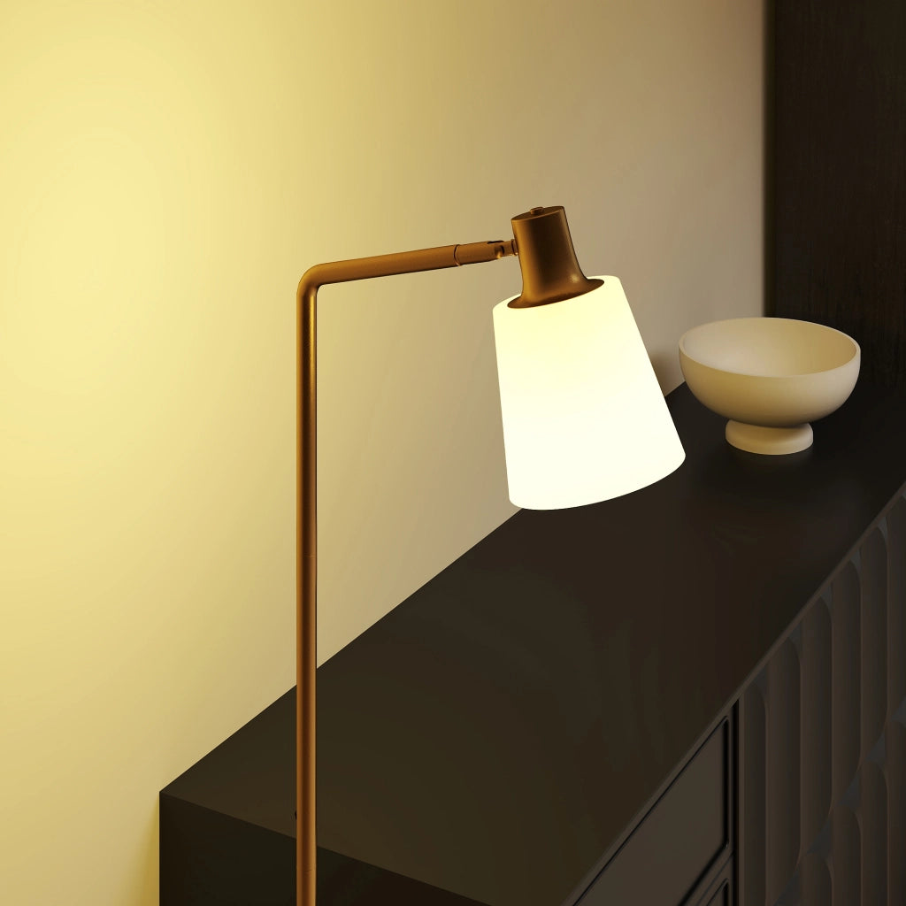 Lampada da Terra LED Regolabile 3 Temperature Colore 3000K-6500K ¨C Zephmum ¨C Bianco Dorato